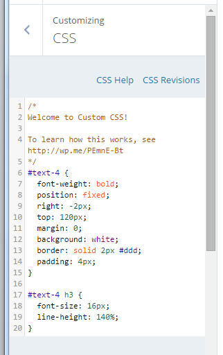 CSS code